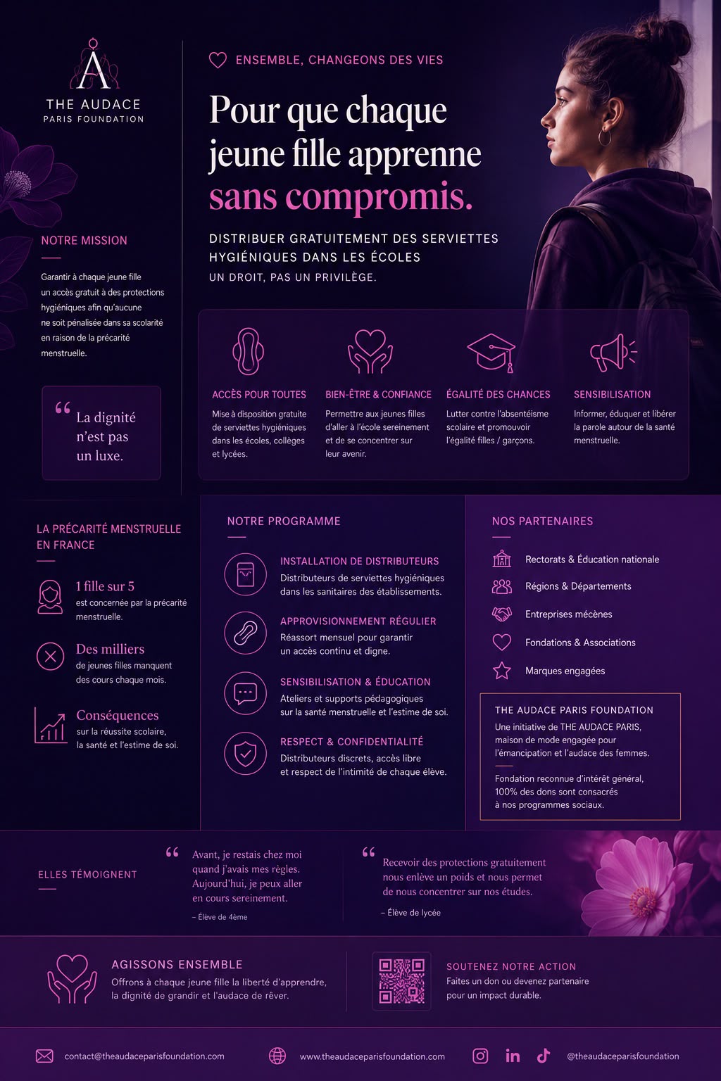 Notre programme de sensibilisation à l'endométriose et à la précarité menstruelle